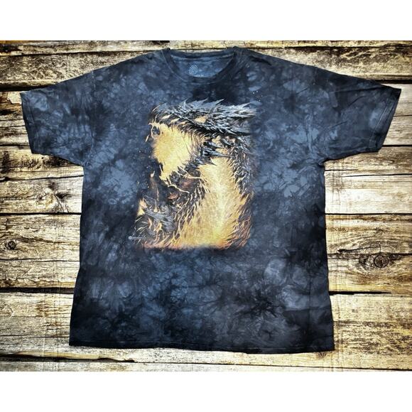 The Mountain Other - The Mountain Lavaborn Dragon Fire Blue T Shirt Men's Size 3XL